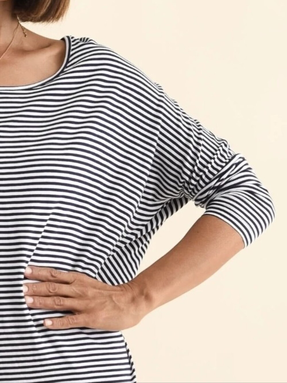 Phanuel Dolman sleeve striped top L